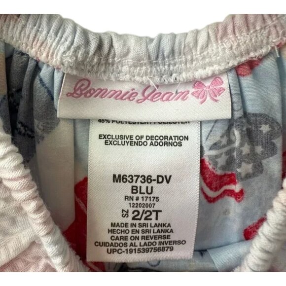 Bonnie Jean Girls Patriotic Popsicle Dress Ruffle Neck Size 2/2T Americana Summe - Picture 3 of 4